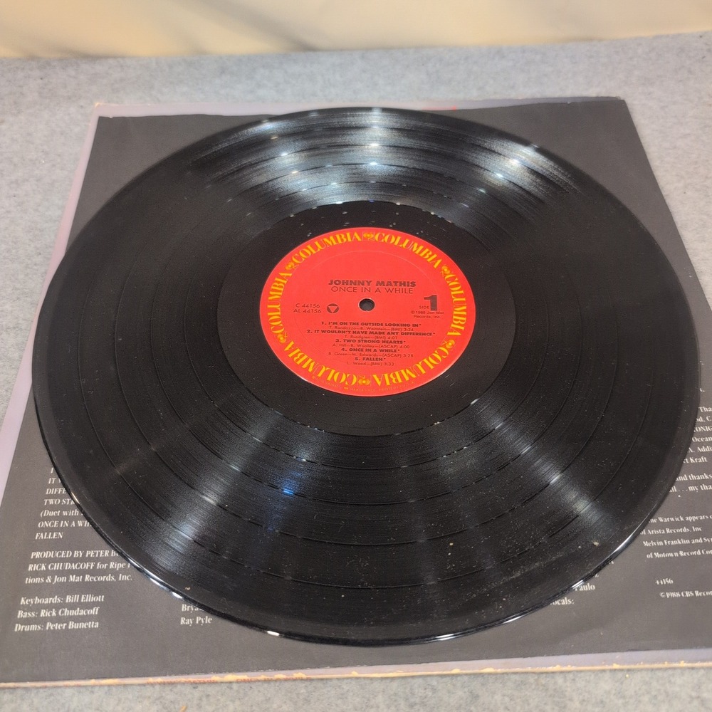Johnny Mathis Once in a While Vinyl LP 1988 Columbia C 44156 Pop Vocal Record - Picture 4 of 7